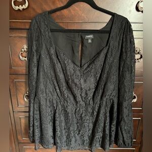 Torrid 2 Black Lace Sweetheart Blouse